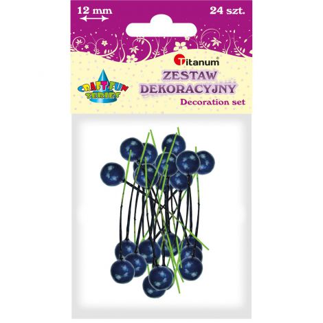Kulki druciane Titanum Owoce Ostrokrzewu 12mm, Niebieskie, 24szt